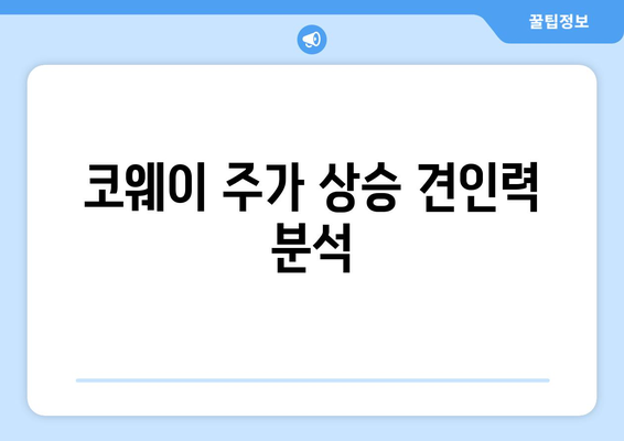 코웨이 주가 상승 견인력 분석