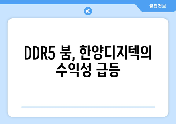 DDR5 붐, 한양디지텍의 수익성 급등