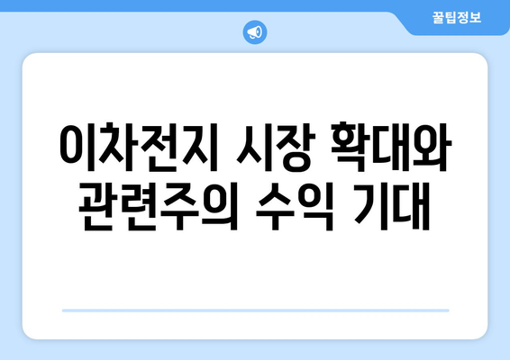 이차전지 시장 확대와 관련주의 수익 기대