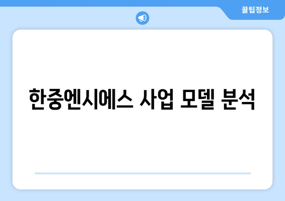 한중엔시에스 사업 모델 분석