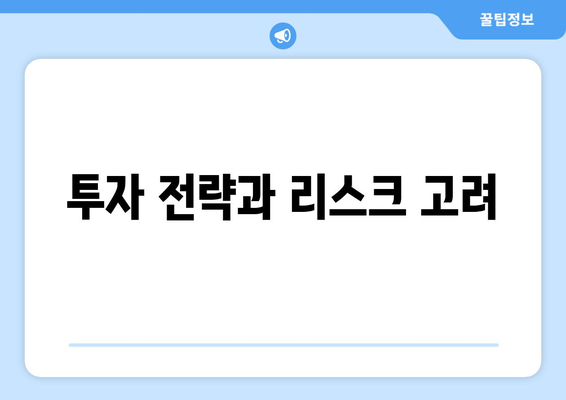 투자 전략과 리스크 고려