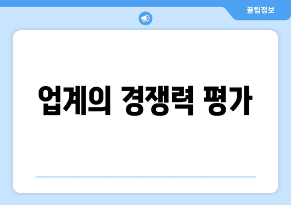 업계의 경쟁력 평가