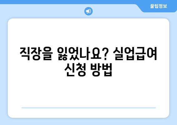 직장을 잃었나요? 실업급여 신청 방법