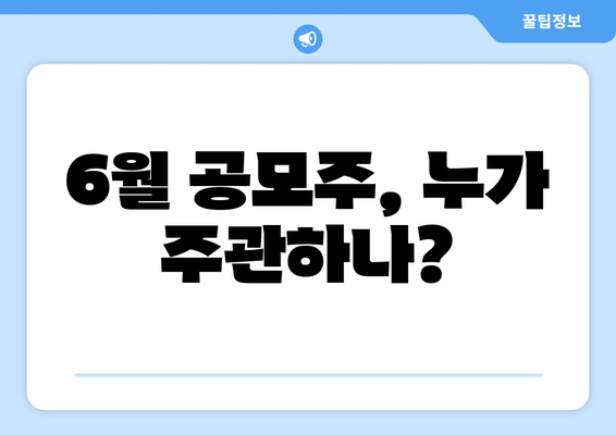 6월 공모주, 누가 주관하나?