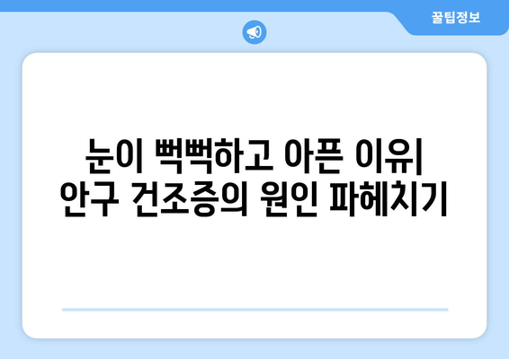 안구 건조증과 눈 통증, 왜 생길까? | 원인과 관리법, 증상 완화 팁