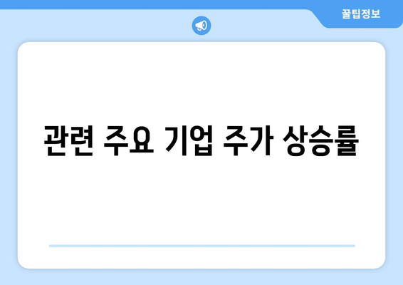 관련 주요 기업 주가 상승률