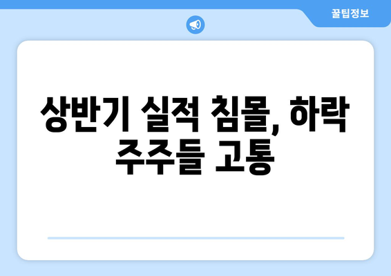 상반기 실적 침몰, 하락 주주들 고통