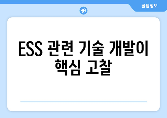 ESS 관련 기술 개발이 핵심 고찰