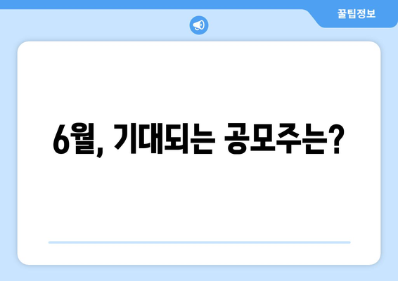6월, 기대되는 공모주는?