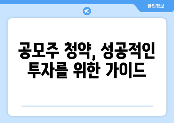 공모주 청약, 성공적인 투자를 위한 가이드