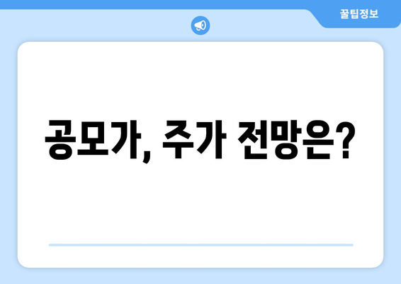 공모가, 주가 전망은?