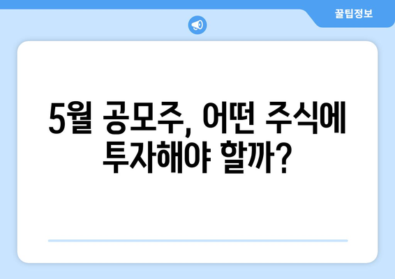 5월 공모주, 어떤 주식에 투자해야 할까?