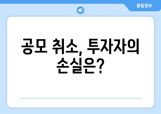 공모 취소, 투자자의 손실은?