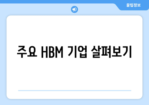 주요 HBM 기업 살펴보기