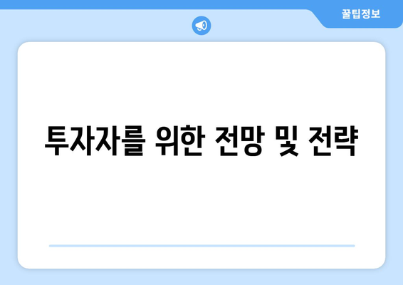 투자자를 위한 전망 및 전략