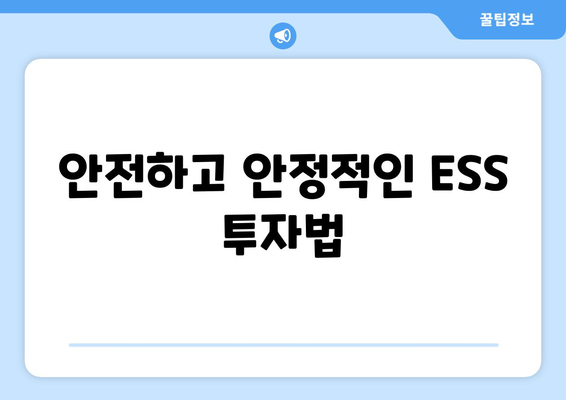 안전하고 안정적인 ESS 투자법