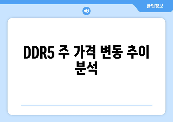 DDR5 주 가격 변동 추이 분석