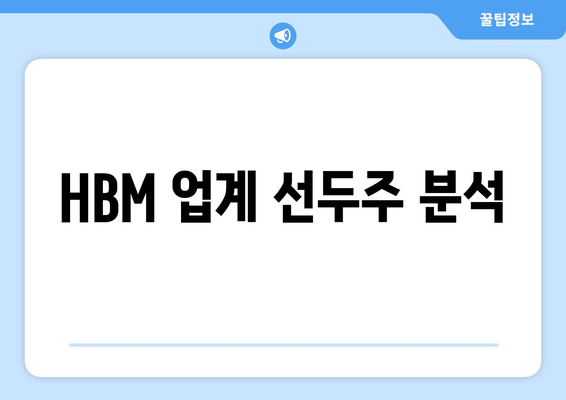 HBM 업계 선두주 분석