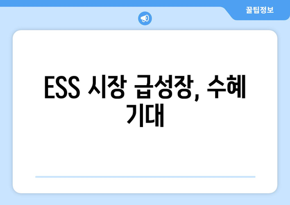 ESS 시장 급성장, 수혜 기대