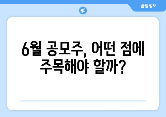 6월 공모주, 어떤 점에 주목해야 할까?