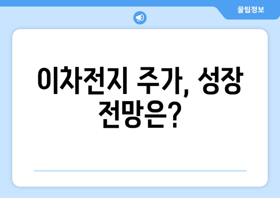 이차전지 주가, 성장 전망은?