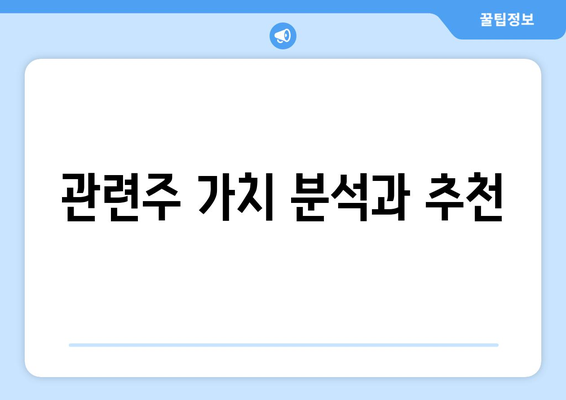 관련주 가치 분석과 추천