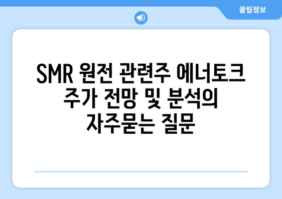 SMR 원전 관련주 에너토크 주가 전망 및 분석