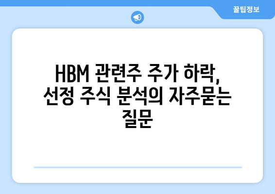 HBM 관련주 주가 하락, 선정 주식 분석