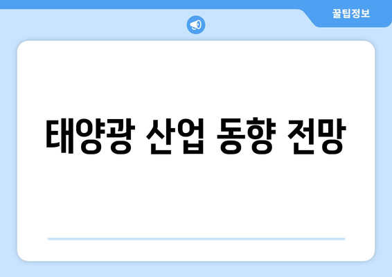 태양광 산업 동향 전망