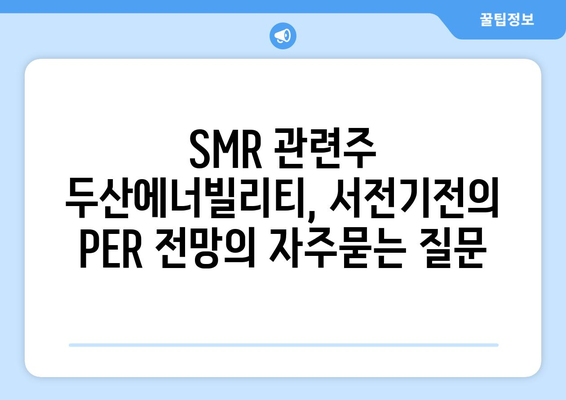 SMR 관련주 두산에너빌리티, 서전기전의 PER 전망