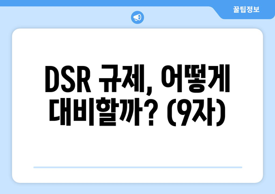 DSR 규제, 어떻게 대비할까? (9자)