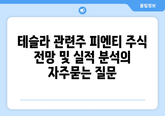 테슬라 관련주 피엔티 주식 전망 및 실적 분석