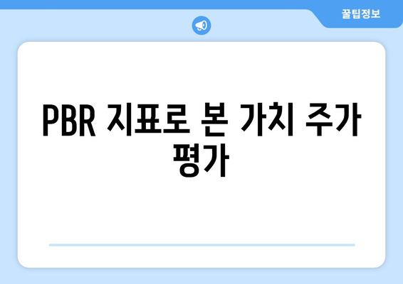 PBR 지표로 본 가치 주가 평가