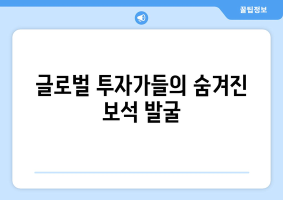 글로벌 투자가들의 숨겨진 보석 발굴