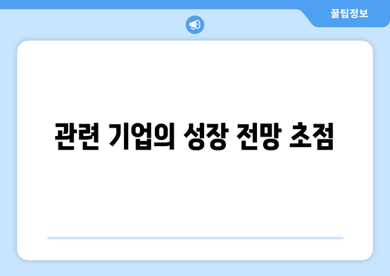 관련 기업의 성장 전망 초점