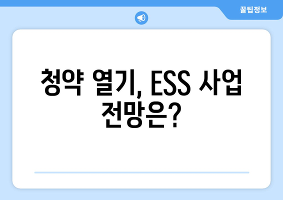 청약 열기, ESS 사업 전망은?