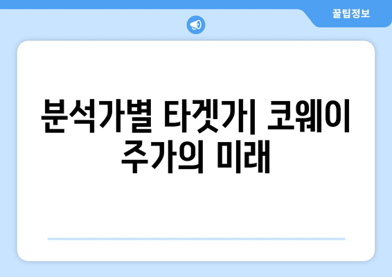 분석가별 타겟가| 코웨이 주가의 미래