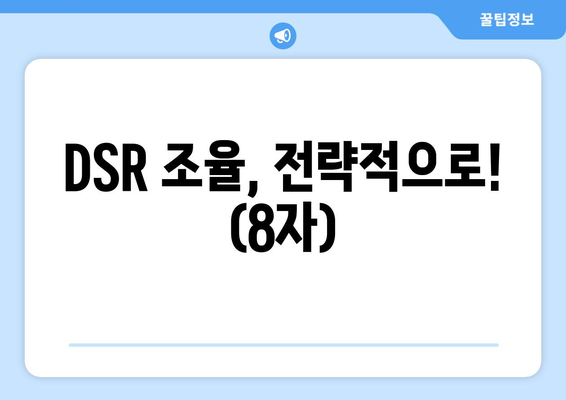 DSR 조율, 전략적으로! (8자)