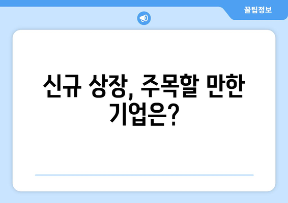 신규 상장, 주목할 만한 기업은?