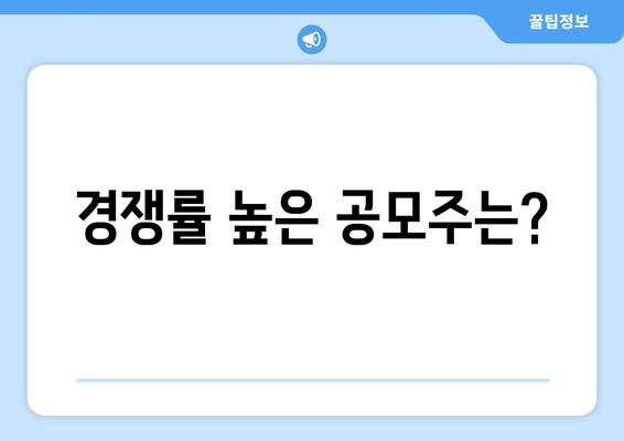 경쟁률 높은 공모주는?