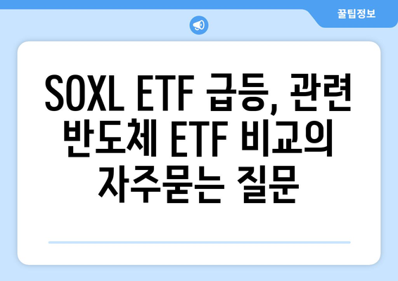 SOXL ETF 급등, 관련 반도체 ETF 비교