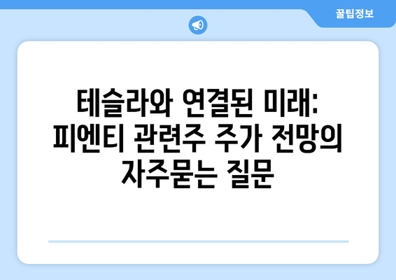 테슬라와 연결된 미래: 피엔티 관련주 주가 전망