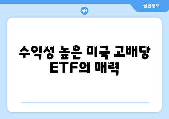 수익성 높은 미국 고배당 ETF의 매력