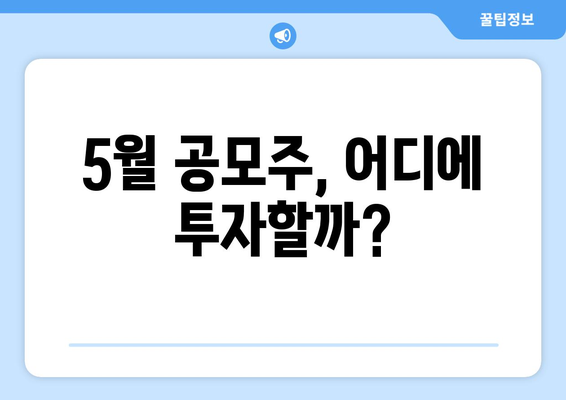 5월 공모주, 어디에 투자할까?