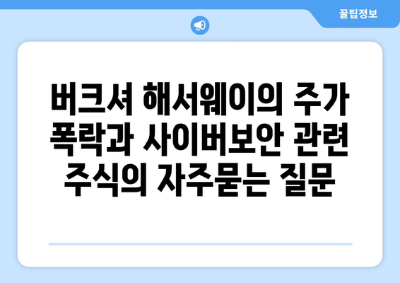 버크셔 해서웨이의 주가 폭락과 사이버보안 관련 주식