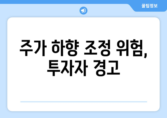 주가 하향 조정 위험, 투자자 경고