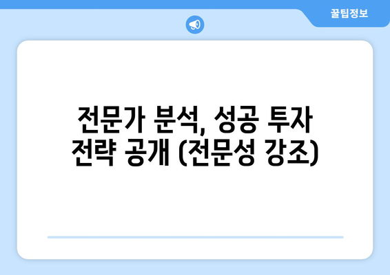 전문가 분석, 성공 투자 전략 공개 (전문성 강조)