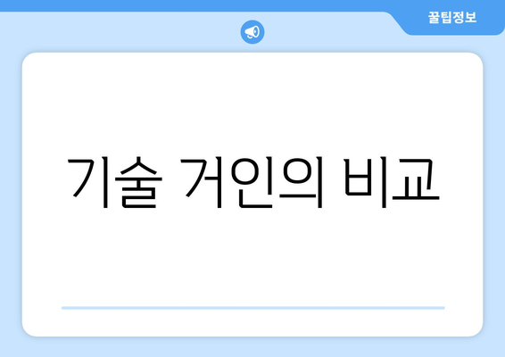 기술 거인의 비교