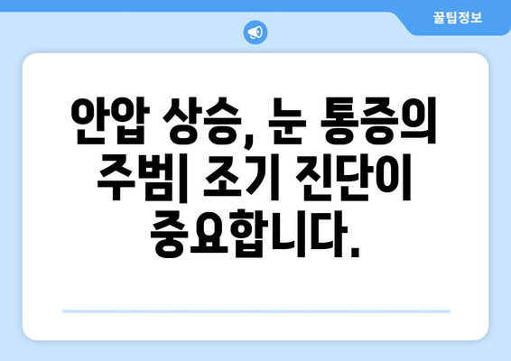 안압 상승으로 인한 눈 통증| 조기 진단과 관리의 중요성 | 녹내장, 시력 저하, 안과 검진, 예방