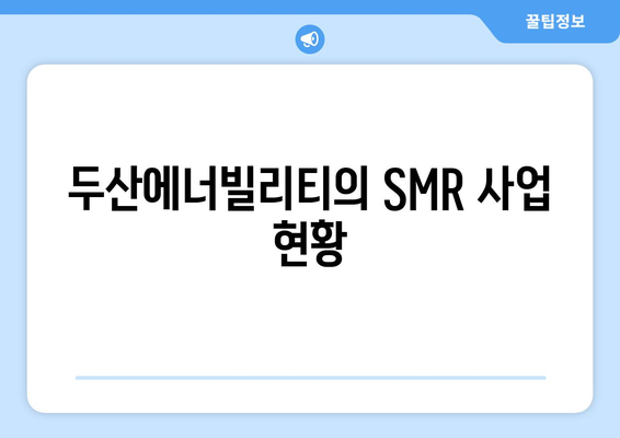 두산에너빌리티의 SMR 사업 현황